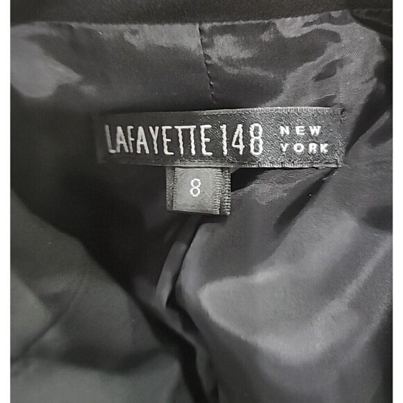 Lafayette 148 New York Black Wool 2 Button Career Blazer Women's 8 - Picture 8 of 10